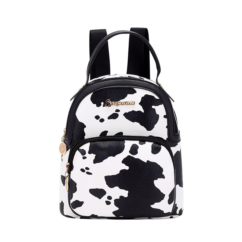 Wholesale  Women' s backpack  print cow color trendy personality fashion double-layer texture